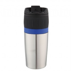 16OZ dual-wall stainless steel coffee mug with sliding lid