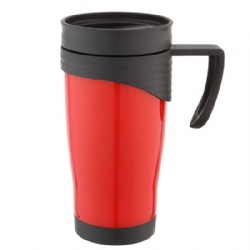 16OZ dual-wall stainless steel coffee mug with handle screw cover