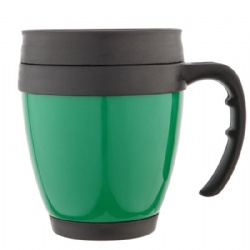 16OZ dual-wall stainless steel wide body push cover coffee mug with handle