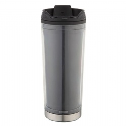 16 oz dual-wall stainless steel push cover AS insulated coffee mug travel mug