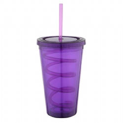16OZ Double wall AS spiral drinking glass leisurely water glass