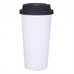 16OZ tritan plastic coffee mug with wrung lid
