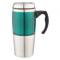 16OZ triple-wall isolation stainless steel handle screw cover coffee mug office water bottle